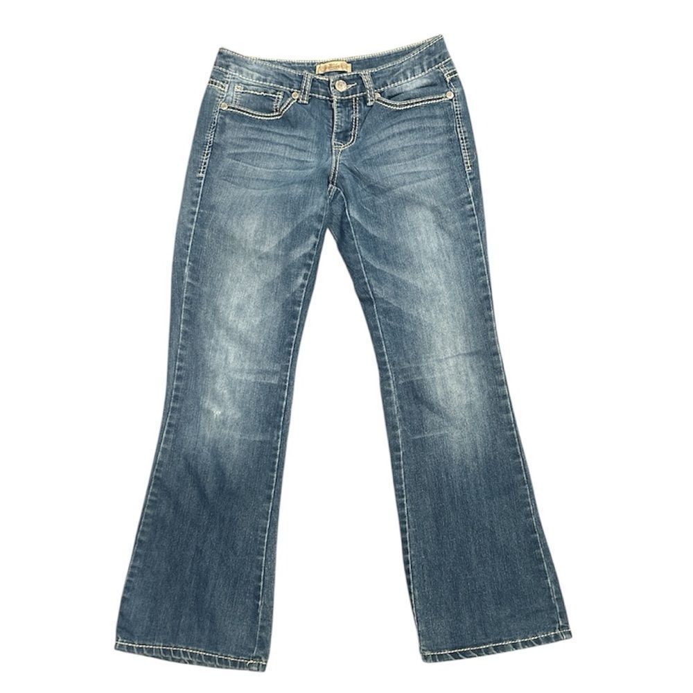 Y2K Nine West Vintage America Embroidered Embellished Flap Pockets Bootcut Jeans - Picture 3 of 6